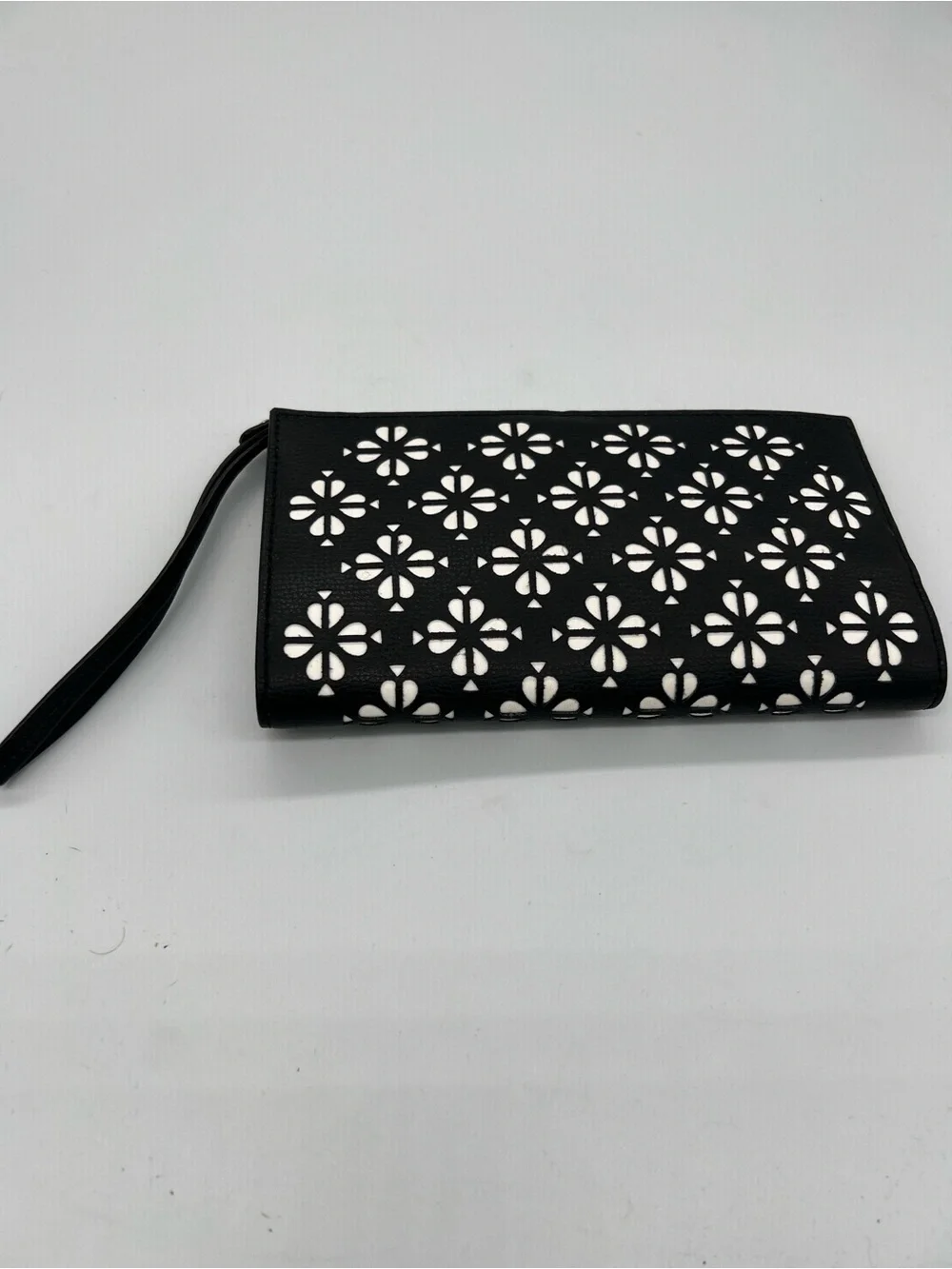 Kate Spade Black Floral Cutout Wristlet Clutch/ wallet